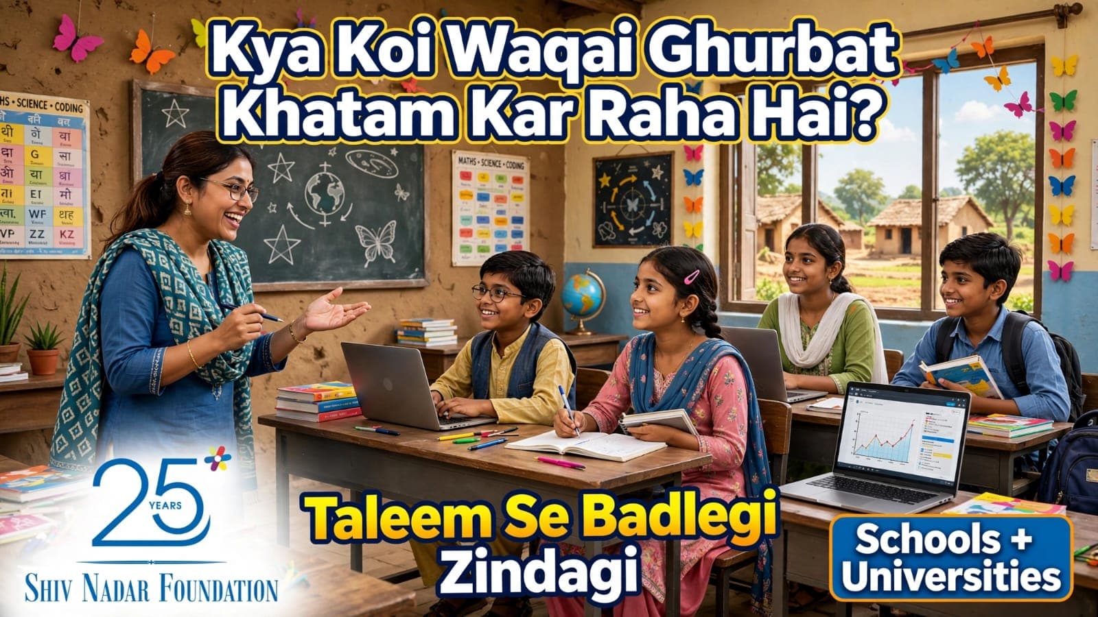 Shiv Nadar Foundation 25 years education poverty campaign classroom
