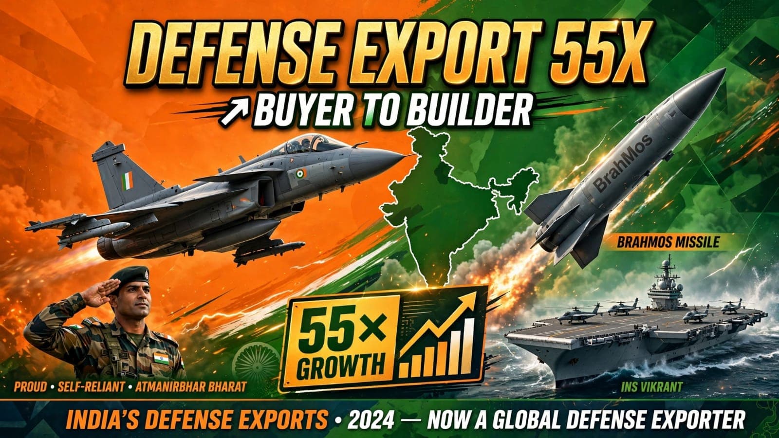 India Defense Export 55X BrahMos Tejas