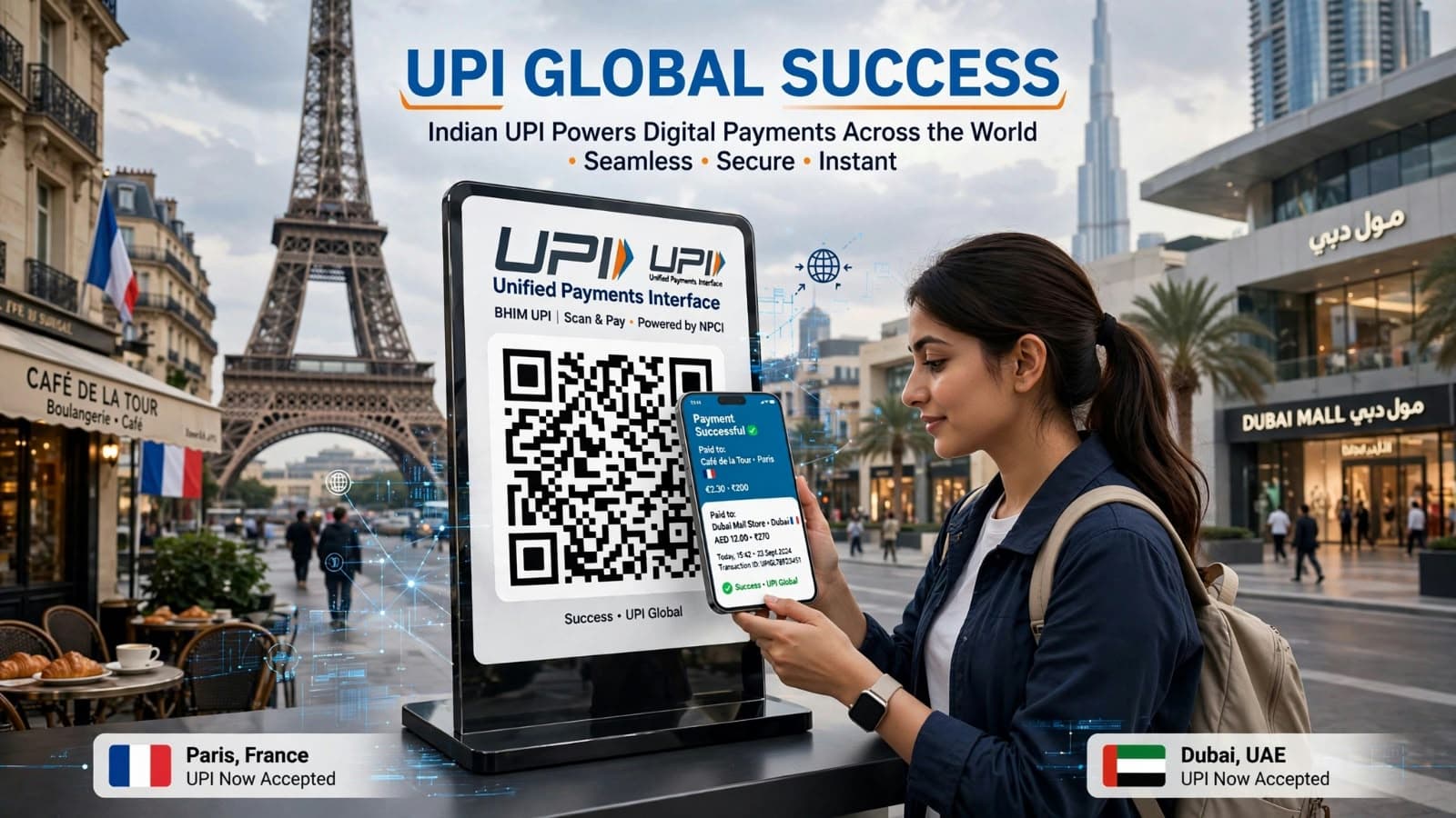 UPI Global Success Paris Dubai Payment